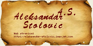 Aleksandar Stolović vizit kartica
